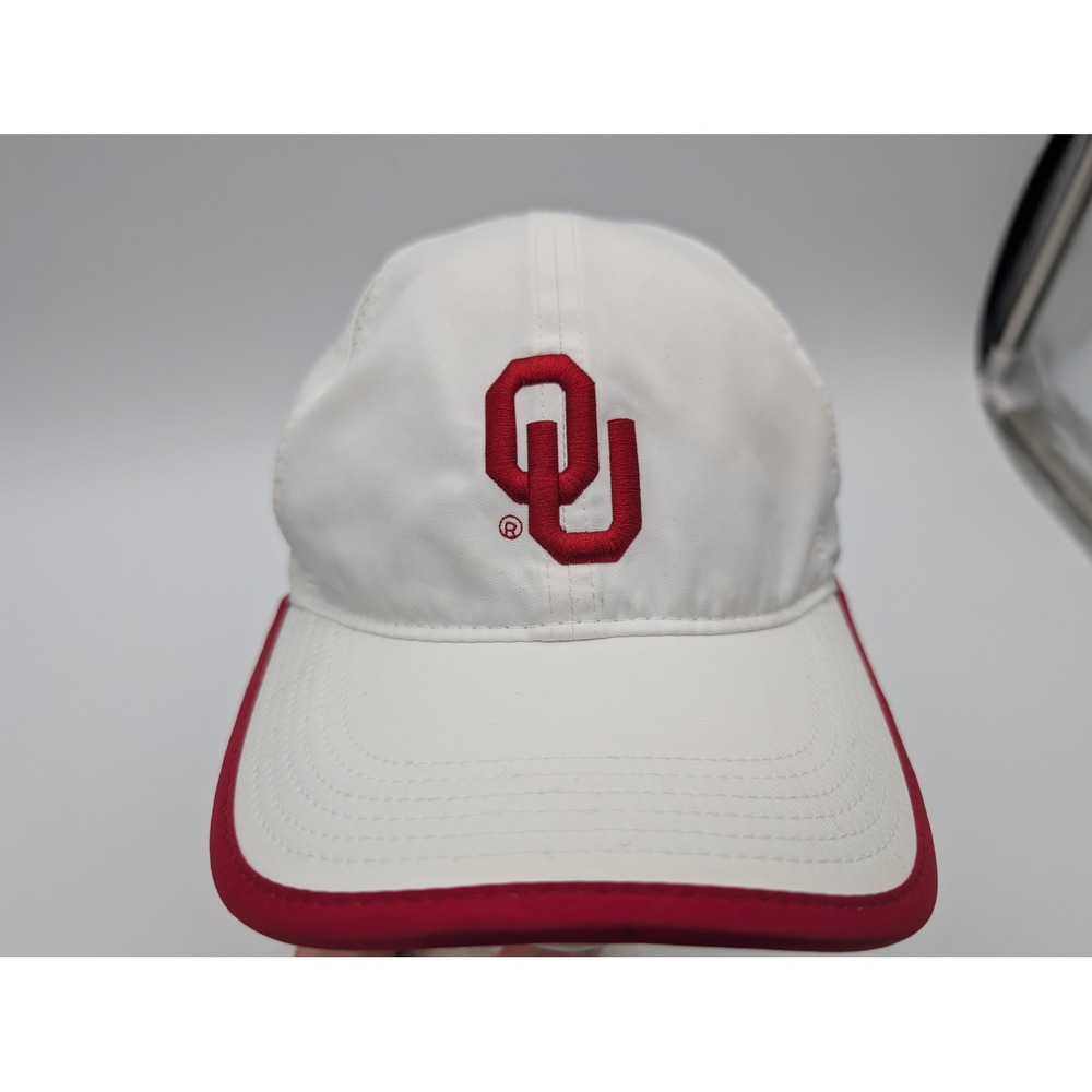 Nike Oklahoma Sooners OU Featherlight Dri-FIT Hat White Crimson Adjustable Cap